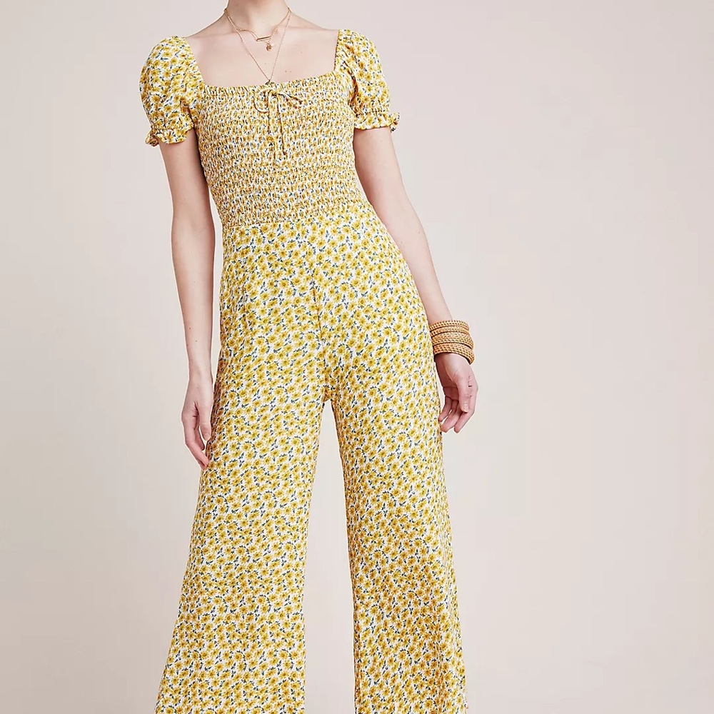 Faithfull the brand sunflower cropped jumpsuit